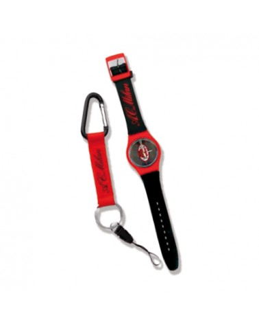 OROLOGIO DA POLSO + MOSCHETTONE UFFICIALE - MILAN